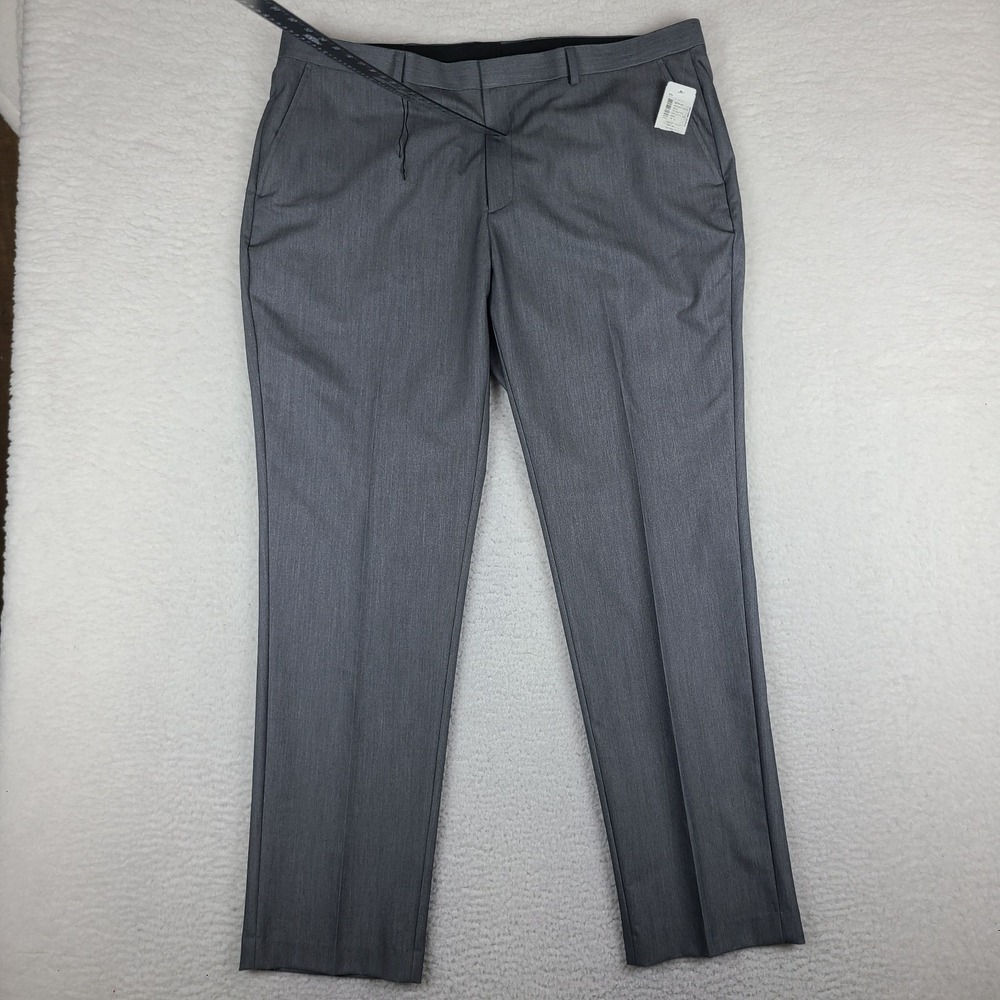 SAKS FIFTH AVENUE Pants Mens 40x32 Dark Gray Trousers Dress Slacks NWT NEW